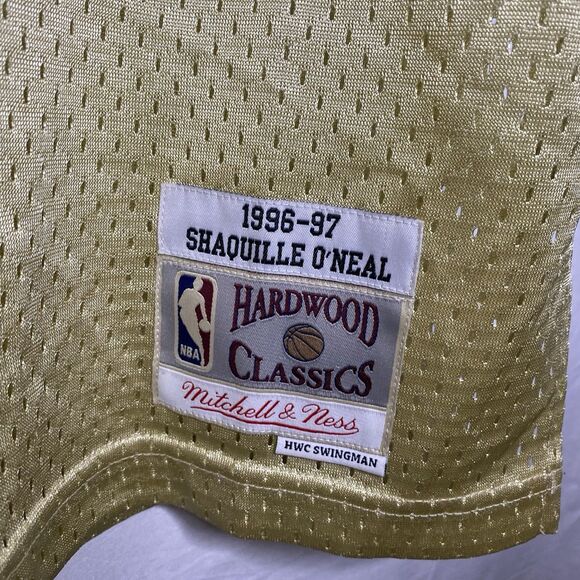 MITCHELL & NESS Shaquille O'Neal #34 Swingman Jersey LA Lakers 96-97 Mens L Gold - Picture 3 of 11
